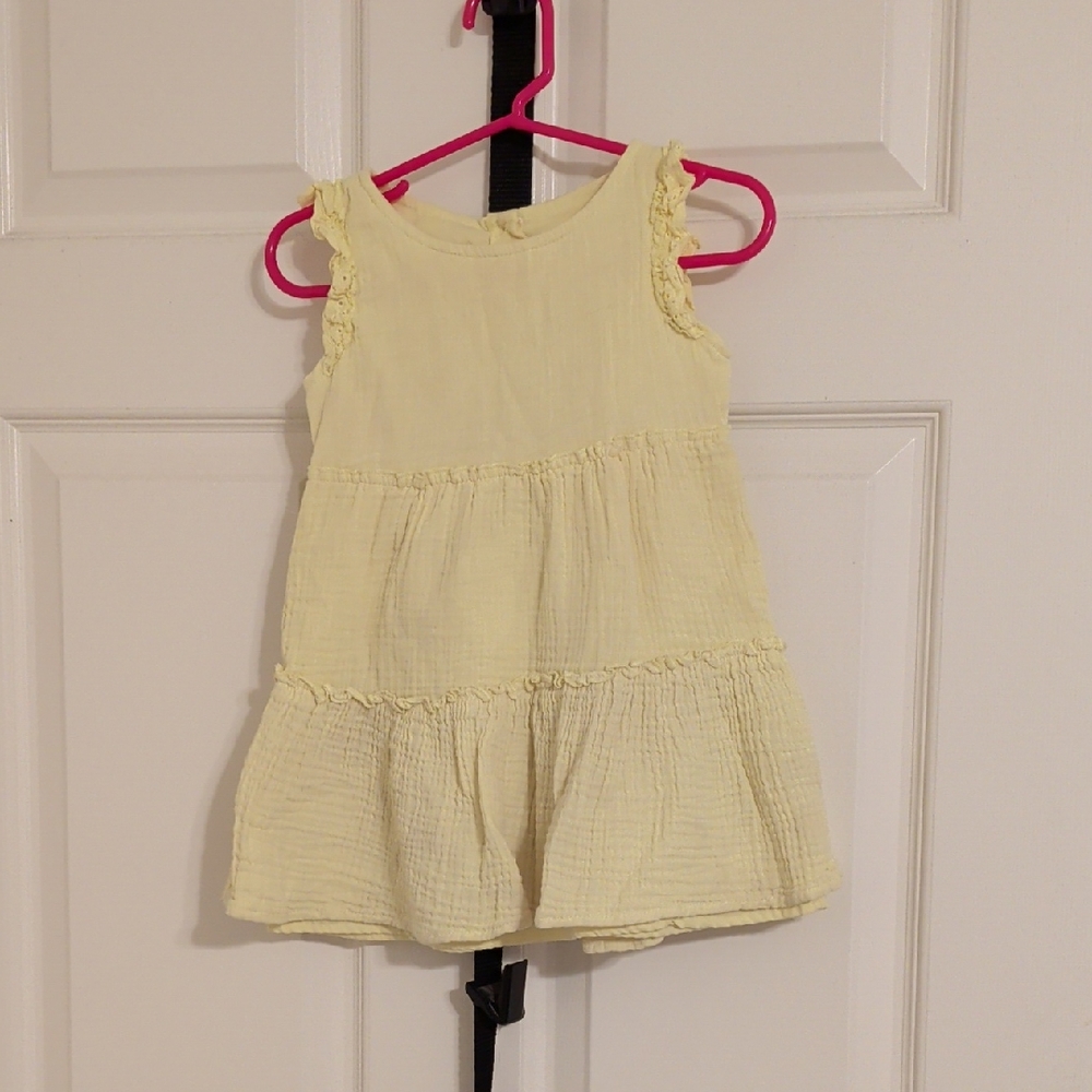 wonder nation Pale Yellow Ruffle Tiered Dress